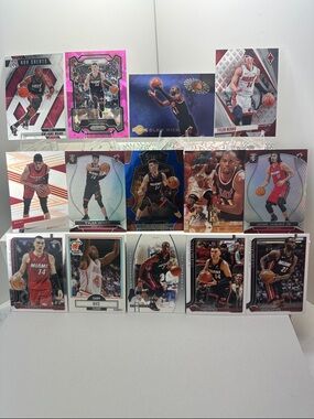 Dwyane Wade/Tyler Herro Heat lot of 14 w/ Vintage Glen Rice cards